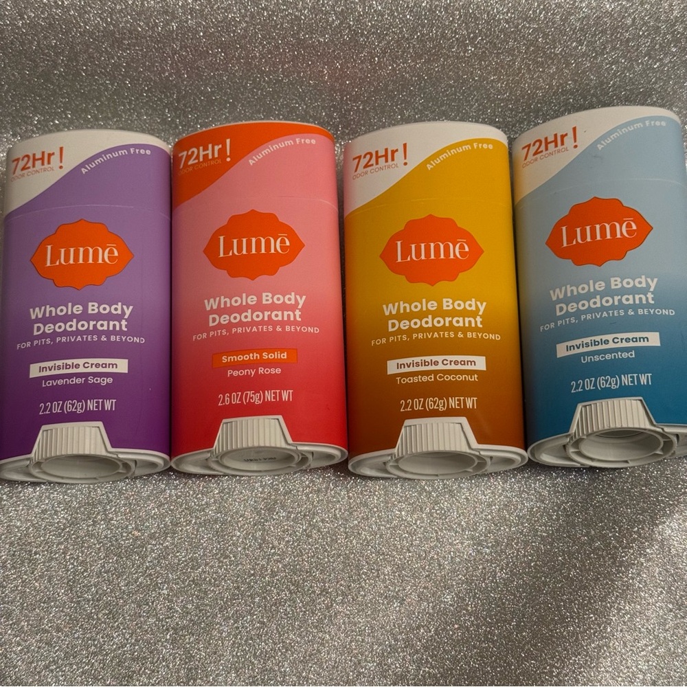 LUME Bundle of 4 Whole Body Deodorant-Invisible Cream Stick w/Free Sephora Gift